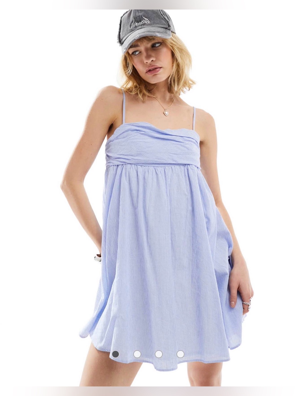 Nwot Asos Collusion Spaghetti Strap Volume Mini Dress